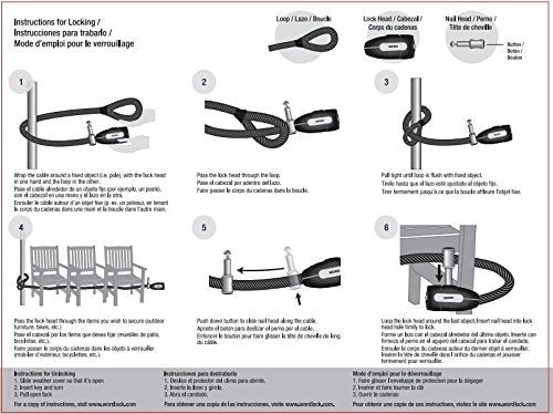 MEETLOCKS Bike Lock Flex Loop Cable  Dia.1cm*2.4m - bike tube, bike torch, bike light, bike pedals, bike grips, cycling sunglasses,bike pump
