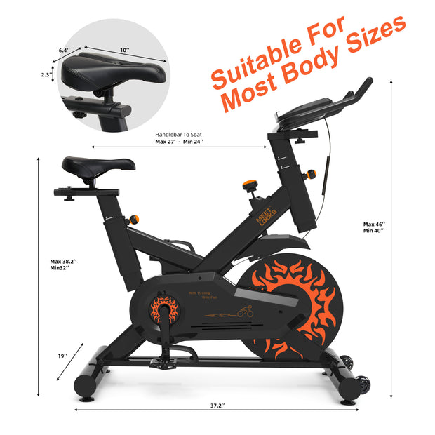 Meetlocks Indoor Cycling Fitness Bike Stationary Exercise Bike Comfortable Seat Cushion for Work out home gym