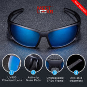 Meetlocks Polarized Sports Sunglasses  HD Polarized LENS,TR90 Felixable Frame